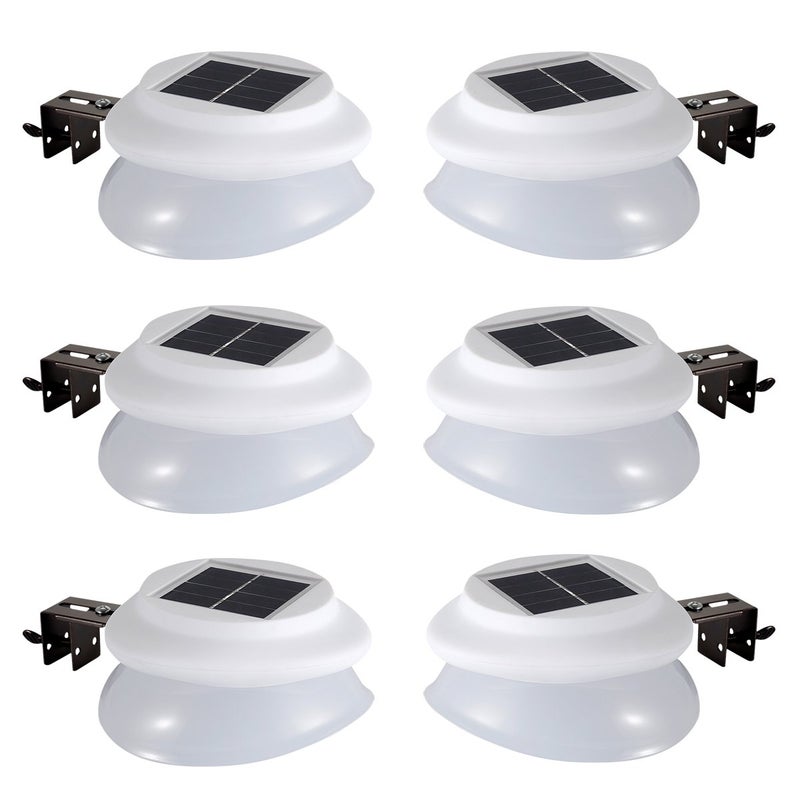 MOLEBIT Solar Gutter Lights Outdoor, 9 LED, Super Bright, Waterproof, Wireless Security for Garden, Wall, Yard, Deck - Image 1